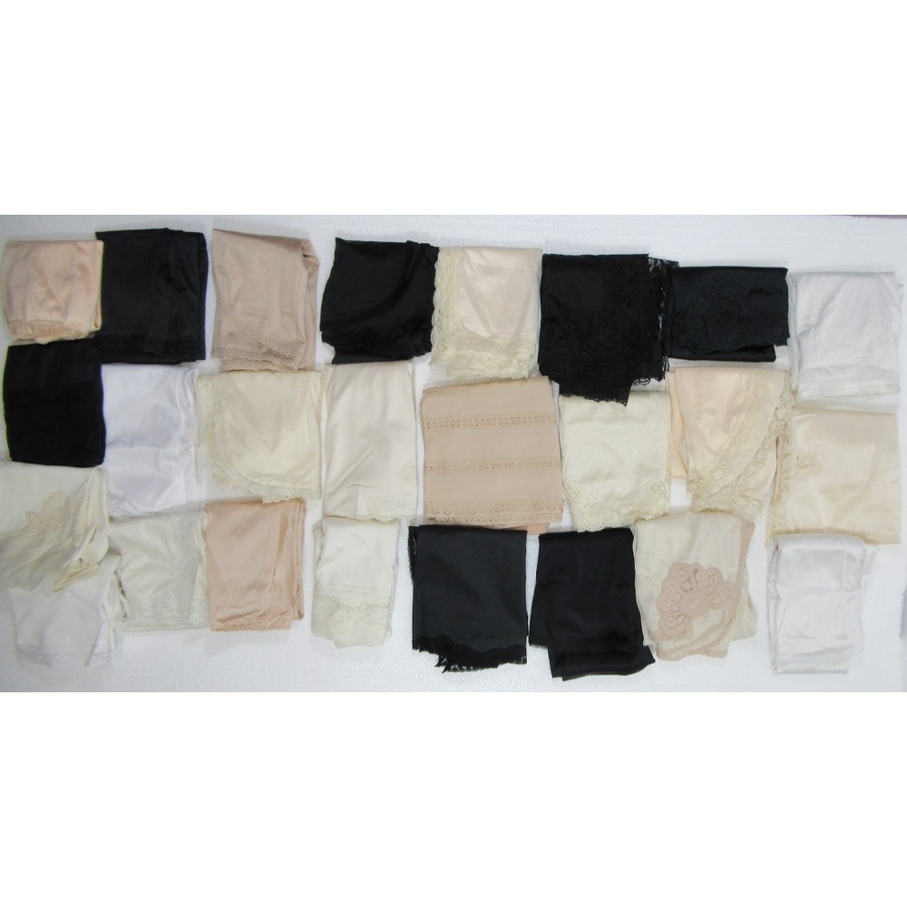 25 Vintage Satin Half Slips Lot Bundle Size Small Nylon Skirt
